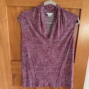 CAbi Raspberry Speckled V- Neck Top Size M